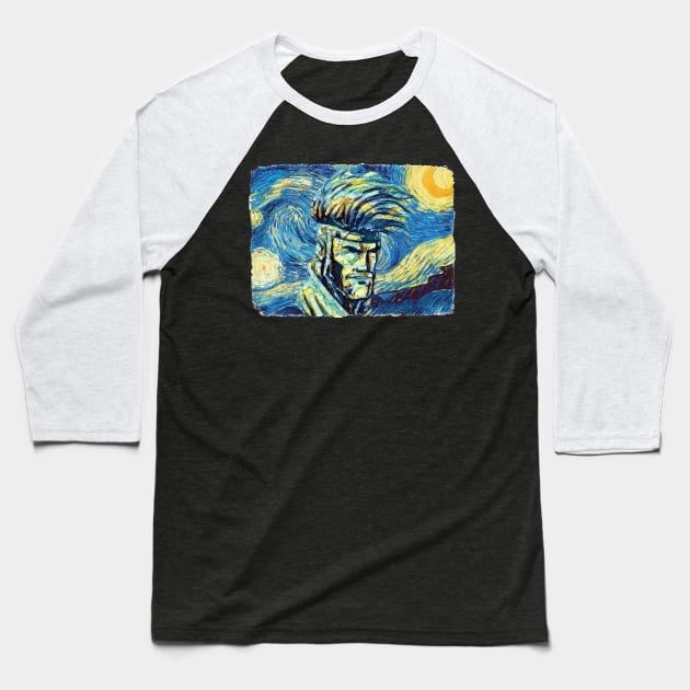 Gambit Van Gogh Style Baseball T-Shirt by todos